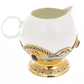 Сервиз кофейный с лазуритом "Боярыня" на 2 персоны, Златоуст