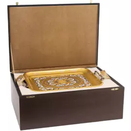 Сервиз кофейный с лазуритом "Боярыня" на 2 персоны, Златоуст