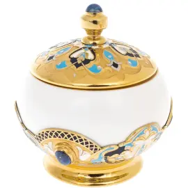 Чайный сервиз "Восточная сказка" с лазуритом и эмалями, на 4 персоны, Златоуст