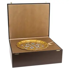 Чайный сервиз "Восточная сказка" с лазуритом и эмалями, на 4 персоны, Златоуст