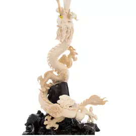 Mammoth tusk sculpture "Canton ball. The Dragon and the Phoenix"