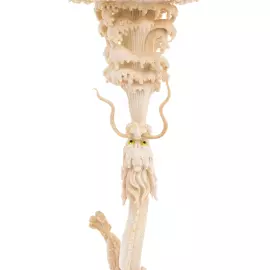 Mammoth tusk sculpture "Canton ball. The Dragon and the Phoenix"