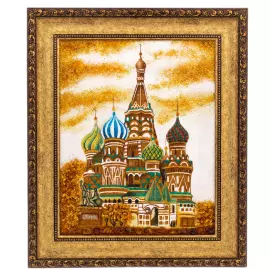 Картина из янтаря "Храм Василия Блаженного"