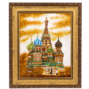 Картина из янтаря "Храм Василия Блаженного"