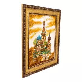 Картина из янтаря "Храм Василия Блаженного"