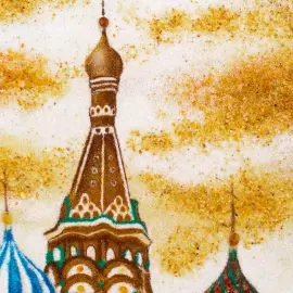Картина из янтаря "Храм Василия Блаженного"