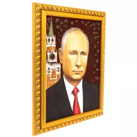 Картина из янтаря "Портрет В.В. Путина"