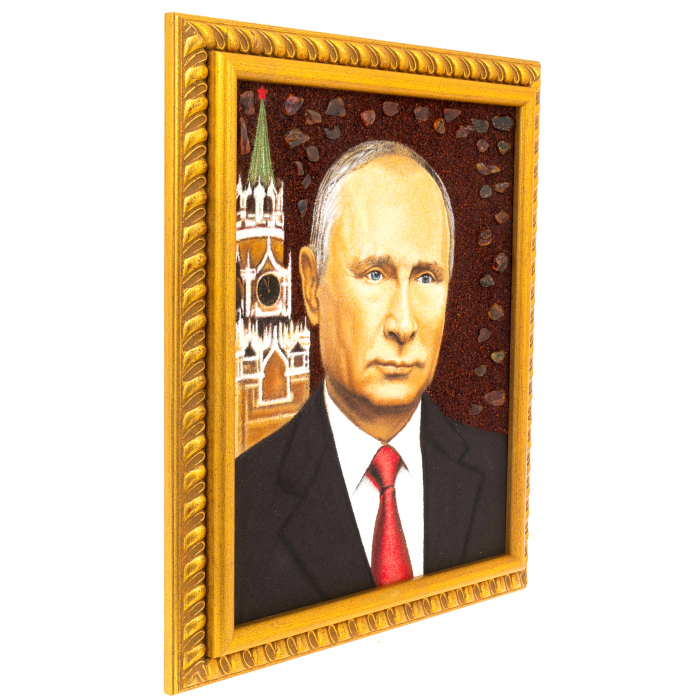 Картина из янтаря "Портрет В.В. Путина"