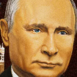 Картина из янтаря "Портрет В.В. Путина"