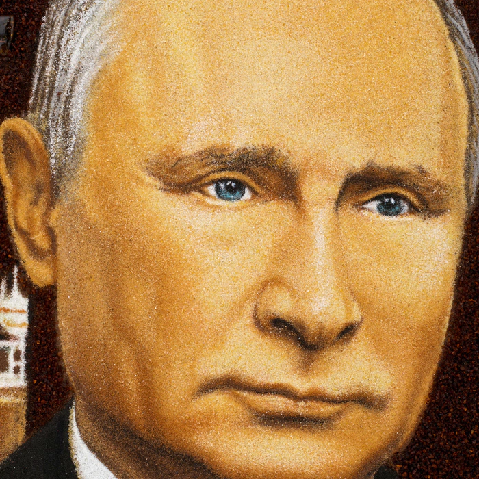 Портрет В.В. Путина из янтаря