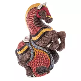 Статуэтка керамическая "Конь с красной попоной"