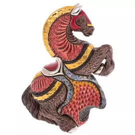 Статуэтка керамическая "Конь с красной попоной"