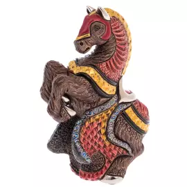 Статуэтка керамическая "Конь с красной попоной"