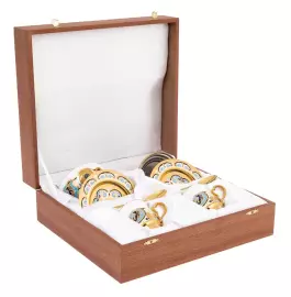 Кофейный сервиз с эмалью "Утренний" на 2 персоны, Златоуст