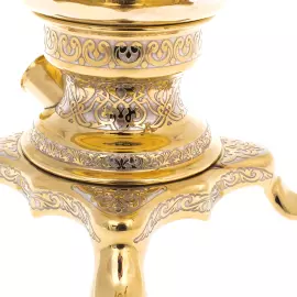 Brass samovar with malachite, Zlatoust