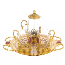 Чайный набор с яшмой "Нежность" на 2 персоны, Златоуст