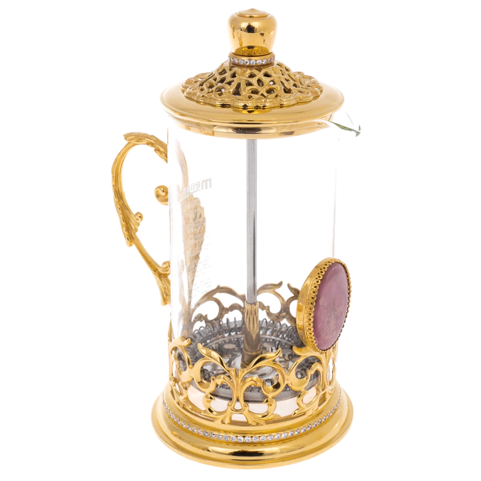 Tea set with jasper "Tenderness" for 2 persons, Zlatoust