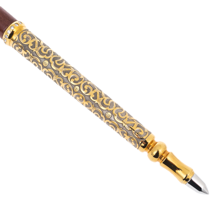Cane decorated with a Classic stiletto, light wood, Zlatoust