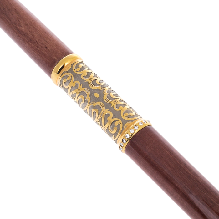 Cane decorated with a Classic stiletto, light wood, Zlatoust