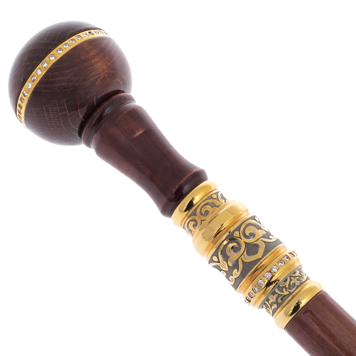Cane decorated with a Classic stiletto, light wood, Zlatoust