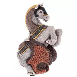 Статуэтка керамическая "Конь с коричневой попоной" с эмалью