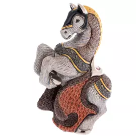 Статуэтка керамическая "Конь с коричневой попоной" с эмалью