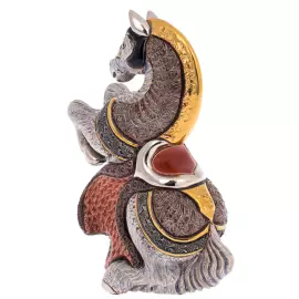 Статуэтка керамическая "Конь с коричневой попоной" с эмалью