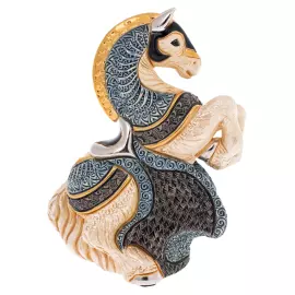 Статуэтка керамическая "Конь с синей попоной" с эмалью