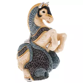 Статуэтка керамическая "Конь с синей попоной" с эмалью