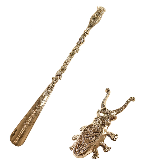 Gift set for shoes "Aristocrat: spoon, beetle" in a wooden box