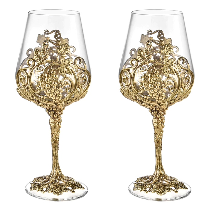 Set of 2 wine glasses "Loza Royal" for 2 persons, in a wooden box