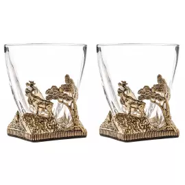 Набор бокалов для виски "Охота на оленя" на 2 персоны