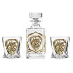 Whiskey set "George the Victorious" for 2 persons, in a wooden box
