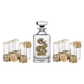 Набор водочный "Змея" со штофом и стопками, на 12 персон