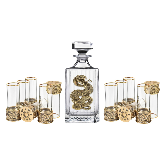 Набор водочный "Змея" со штофом и стопками, на 12 персон