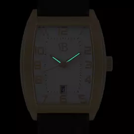 Наручные кварцевые часы Русское время бело-золотистые с коричневым ремешком