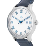 Russian Time Quartz Wristwatch in white and silver with dark blue strap