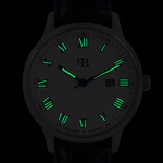 Russian Time Quartz Wristwatch in white and silver with dark blue strap