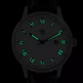 Наручные кварцевые часы Русское время бело-серебристые с темно-голубым ремешком