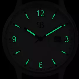 Наручные кварцевые часы Русское время бело-серебристые с темно-голубым ремешком