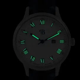 Наручные кварцевые часы Русское время бело-серебристые с темно-голубым ремешком