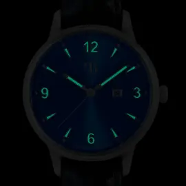 Наручные кварцевые часы Русское время сине-серебристые с темно-голубым ремешком