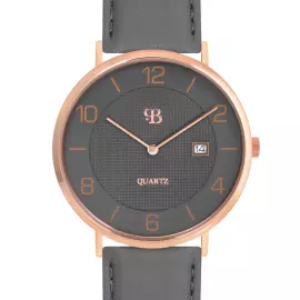 Наручные кварцевые часы Русское время серо-золотистые с серым ремешком