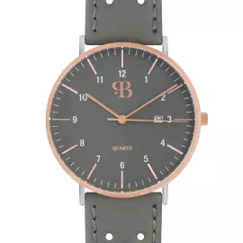 Наручные кварцевые часы Русское время серо-золотистые с серым ремешком