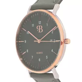 Наручные кварцевые часы Русское время серо-золотистые с серым ремешком