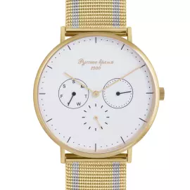 Наручные кварцевые часы Русское время бело- золотистые