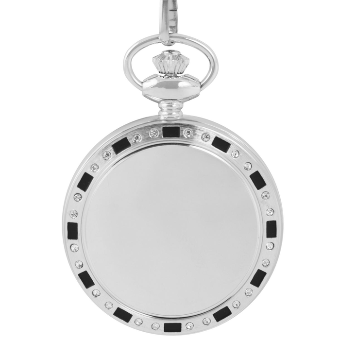 Pocket Quartz watch Russian Time white and silver