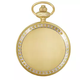 Карманные кварцевые часы Русское время бело-золотистые, комбинированное желтое золото