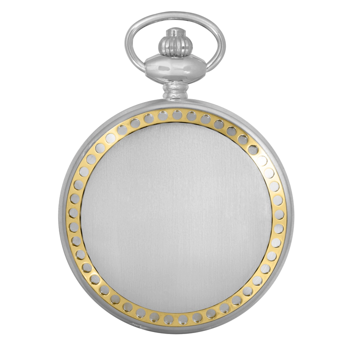 Pocket Quartz watch Russian Time white and silver