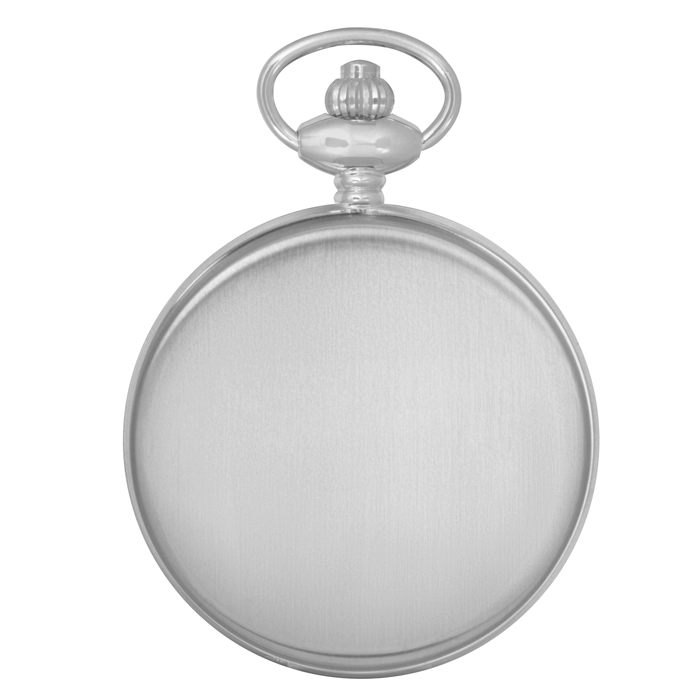 Pocket Quartz watch Russian Time white and silver